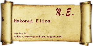 Makonyi Eliza névjegykártya